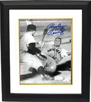 Howard "Hopalong" Cassady signed Ohio State Buckeyes B&W Baseball 8x10 Photo Custom Framing 55- JSA