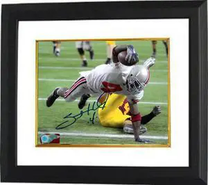 Santonio Holmes signed Ohio State Buckeyes 8x10 Photo Custom Framed #4 (Touchdown Dive)