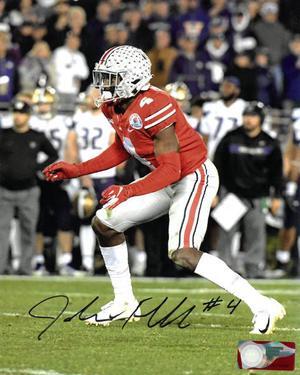Jordan Fuller signed Ohio State Buckeyes 8x10 Photo #4 (side view)