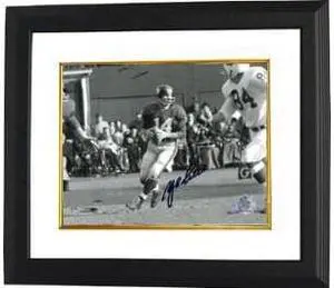 Y.A. Tittle signed New York Giants Passing 8X10 B&W Photo Custom Framed