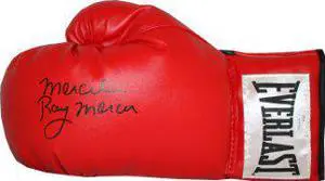 Athlon CTBL-013313 Ray Mercer Signed Everlast Left Boxing Glove with Merciless - 1988 Seoul Olympic Gold - Red