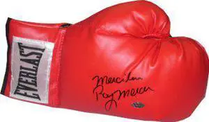 Athlon CTBL-013461 Ray Mercer Signed Everlast Right Boxing Glove with Merciless - 1988 Seoul Olympic Gold - Red