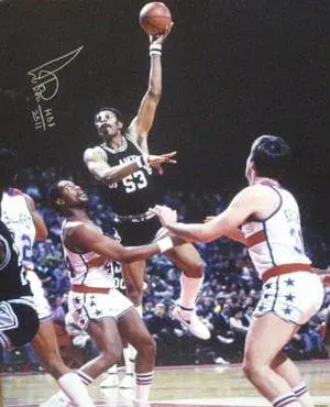 Artis Gilmore signed San Antonio Spurs 16x20 Photo HOF 2011 vs Bullets