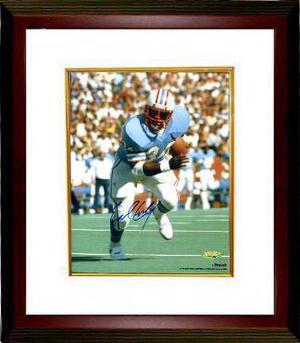 Earl Campbell signed Houston Oilers 8X10 Photo Custom Framed (blue jersey)- Tri-Star Hologram
