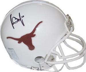Vince Young signed Texas Longhorns Riddell Mini Helmet #10