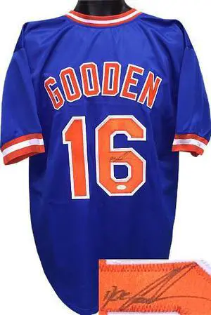 Dwight Gooden signed Blue TB Custom Stitched Baseball Jersey XL- JSA Hologram