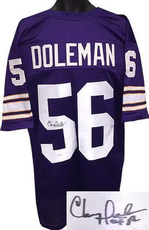 Chris Doleman signed Purple TB Custom Stitched Pro Style Football Jersey HOF 12- JSA Hologram