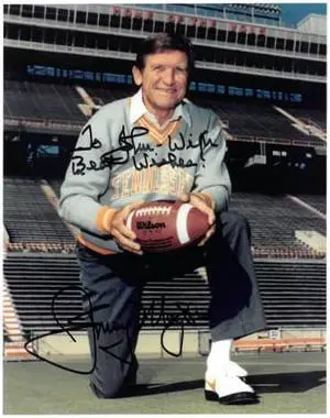 Johnny Majors signed Tennessee Volunteers Vintage 8x10 Photo To John Best Wishes (coaching)