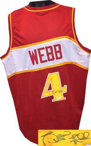 Spud Webb signed Red TB Custom Stitched Pro Basketball Jersey XL- JSA Hologram