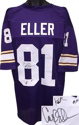 Carl Eller signed Purple TB Custom Stitched Pro Style Football Jersey HOF 04 XL- JSA Hologram