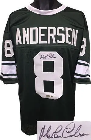 Morten Anderson signed Green TB Custom Stitched College Football Jersey XL- Radtke Hologram