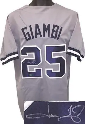 Jason Giambi signed Gray TB Custom Stitched Pro Baseball Jersey XL- Leaf Authentics Hologram