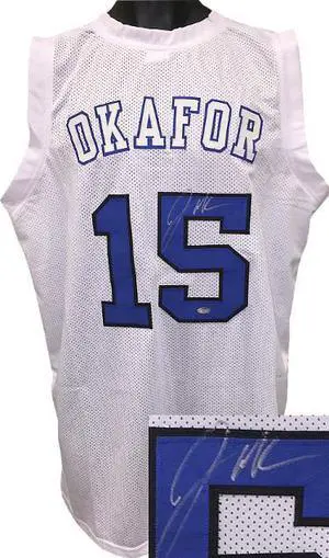 Jahlil Okafor signed White Custom Stitched Basketball Jersey XL (Final Four-White Letters)- Schwartz Hologram