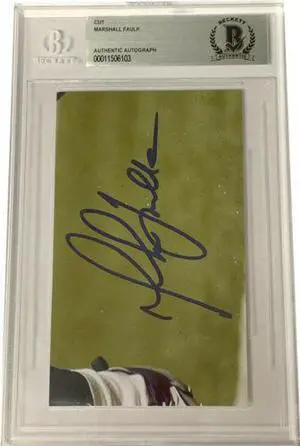 Marshall Faulk signed 3x5 Cut Signature- Beckett BAS (St. Louis Rams)