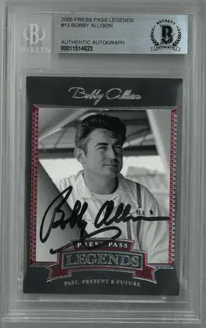 Bobby Allison signed NASCAR 2005 Press Pass Legends Card #13- Beckett BAS #00011514623