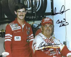 Bobby Allison/Donnie Allison/Eddie Allison triple signed NASCAR 8x10 Photo- JSA Hologram #DD39379 (w/ Davey Allison)