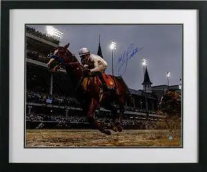 Mike E. Smith signed Justify 2018 144th Kentucky Derby 16x20 Photo Custom Framing Triple Crown- Steiner Hologram