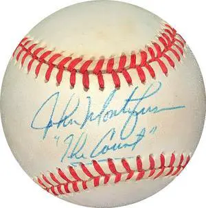 John Montefusco signed ROAL Rawlings Official American League Baseball "The Count" tone spots- JSA Hologram #EE41769 (Yankees)