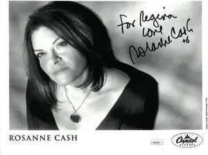 Rosanne Cash signed Capitol Records B&W 8x10 Photo For Regina Love 06- JSA Hologram #DD39337