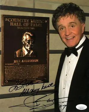 Whisperin' Bill Anderson signed Country Music Hall of Fame Color 8x10 Photo To Steve All My Best- JSA Hologram #DD64750