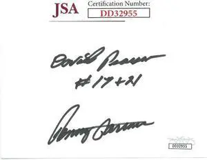 David Pearson & Benny Parsons dual signed NASCAR 3x5 Index Card- JSA Hologram #DD32955