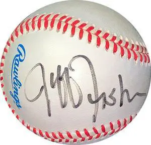 Jeff Fisher signed ROAL Rawlings Official American League Baseball- JSA Hologram #EE41713 (Oilers/Titans/Rams)