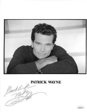 Patrick Wayne signed B&W 8x10 Photo- JSA Hologram #DD39299 (John Wayne's Son)