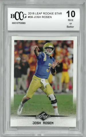 Josh Rosen UCLA Bruins 2018 Leaf Rookie Star Football Card #09- BCCG Graded 10 Mint or Better