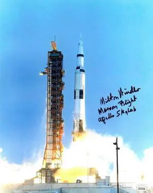 Milton Windler signed NASA Vintage Color 8x10 Photo Maroon Flight Apollo Skylab- JSA Hologram #EE62698