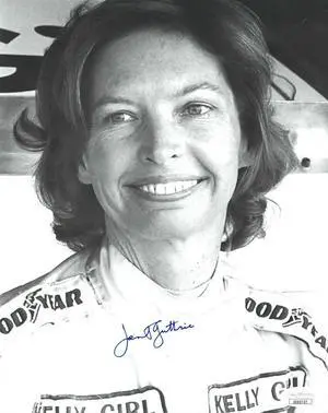 Janet Guthrie signed NASCAR Vintage B&W 8x10 Photo- JSA Hologram #EE62737