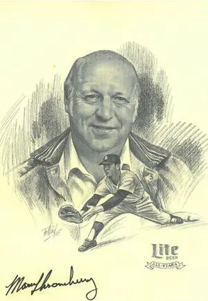 Marv Throneberry signed New York Yankees B&W 8x10 Photo/Lithograph