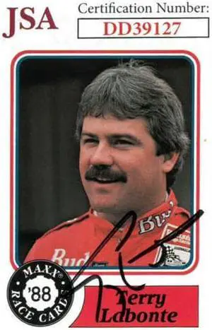 Terry Labonte signed NASCAR 1988 Maxx Charlotte Racing Trading Card #63- JSA Hologram #DD39127