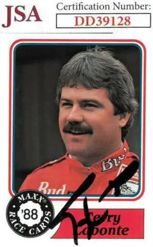 Terry Labonte signed NASCAR 1988 Maxx Charlotte Racing Trading Card #63- JSA Hologram #DD39128