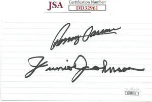 Junior Johnson & Benny Parsons dual signed NASCAR 3x5 Index Card- JSA Hologram #DD32961