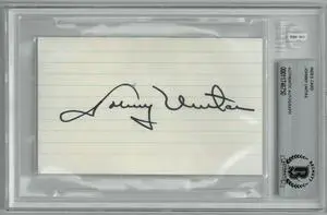 Johnny Unitas signed 3x5 index card – Beckett/BAS #00011746750 Slabbed (Baltimore Colts SB/HOF QB)
