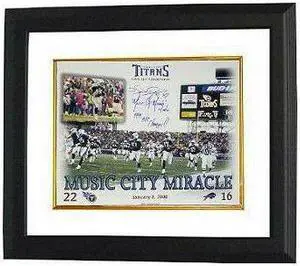 Music City Miracle signed Tennessee Titans 11X14 Photo w/ Music City Miracle/99 AFC Champs Custom Framing w/Kevin Dyson sig- JSA