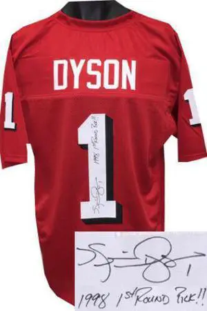 Kevin Dyson signed Utah Utes Red TB Custom Stitched Shadow # Football Jersey #1 1998 1st Round Pick!! XL- JSA Holo
