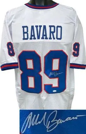 Mark Bavaro signed White TB Custom Stitched Pro Style Football Jersey- JSA Witnessed Hologram