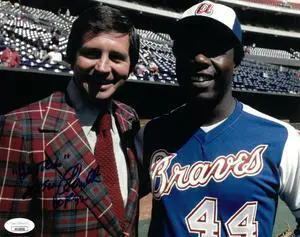 Milo Hamilton signed 8x10 Photo w/ dual Holy Toledo & HOF 92- JSA Hologram #HH18098 (Atlanta Braves)