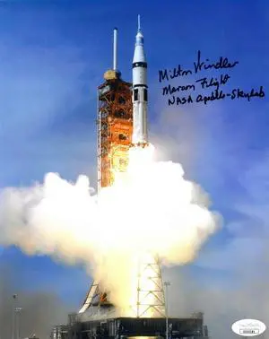 Milton Windler signed Apollo/Soyuz Test Project/Saturn IB Color 8x10 Photo Maroon Flight NASA Apollo-Skylab- JSA Holo #EE63181