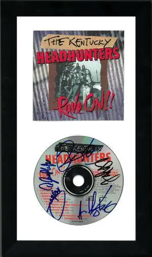 The Kentucky Headhunters signed Rave On!! Album CD with Cover 5 sigs 6.5x12 Custom Framing- JSA Hologram #GG38253