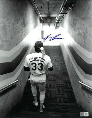 Jose Canseco signed Oakland A's B&W 11x14 Photo- Tri-Star Hologram