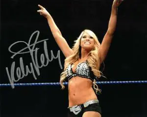 Kelly Kelly signed WWE ECW Diva 8x10 Photo (Barbie Blank/black outfit)