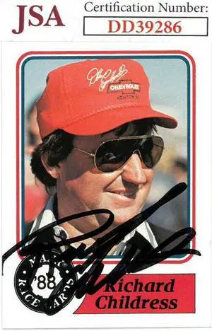 Richard Childress signed NASCAR 1988 Maxx Charlotte Racing Trading Card #29- JSA Hologram #DD39286