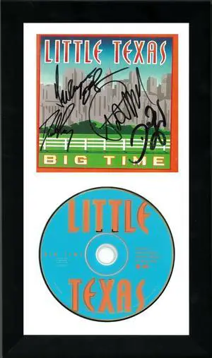 Little Texas Band signed Big Time Album CD Cover w/ CD-5 sigs 6.5x12 Custom Framing- JSA #GG08379- Dwayne O'Brien/Tim Rushlow