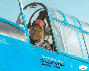Charles E. McGee signed 8x10 Photo- JSA Hologram #HH18641- 302 FS-1944 (Tuskegee Airman/Red Tails/WWII/Korea/Vietnam) Charles E. McGee signed 8x10 Photo- JSA Hologram #HH18641- 302 FS-1944 (Tuskegee Airman/Red Tails/WWII/Korea/Vietnam)