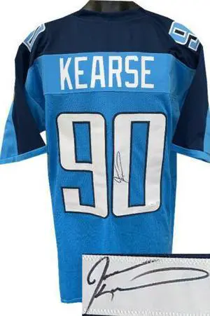 Jevon Kearse signed Light Blue TB Custom Stitched Pro Style Football Jersey- JSA Witnessed