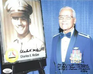 Charles E. McGee signed 8x10 Photo- JSA Hologram #HH18639- WWII/Korea/Vietnam (1944 Tuskegee Airmen/Red Tails)