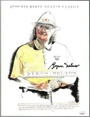 Byron Nelson signed 2000 GTE Byron Nelson Classic Golf Program- JSA #EE63403