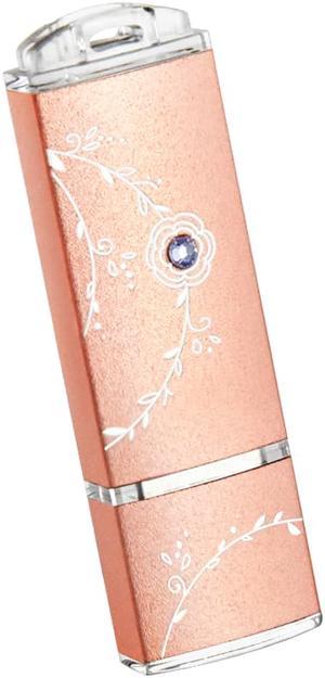TCELL Natural Beauty 128GB USB 3.0 Flash Drive Decorated with Swarovski Elements Crystal Rose Gold for Women Student Office Gift